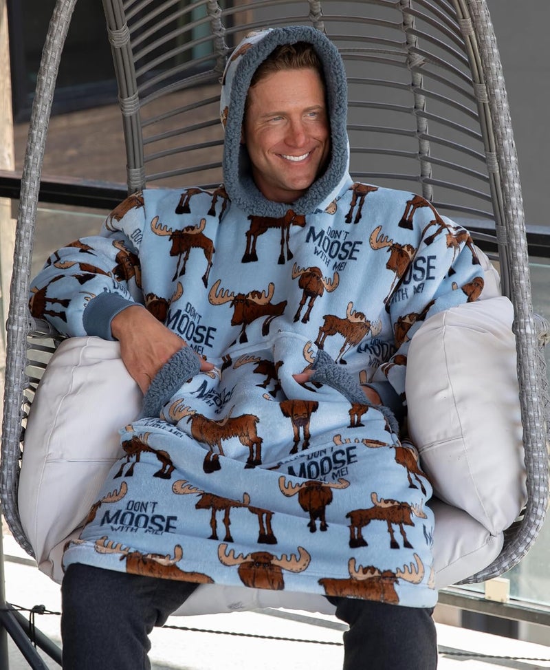 Lazy One LazyOne Oversized Blanket Hoodie, Oversized Hoodies for Women and Men, One Size Fits All Wearable Blankets - Image 4